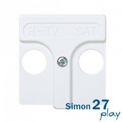 Tapa Toma R-TV+SAT Simon 27 (Blanco)