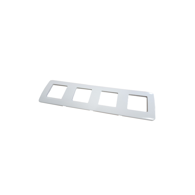 Placa 4 ventanas 8 módulos Niessen Stylo Blanco Alpino