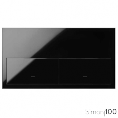 Kit front para 2 elementos con 2 teclas negro | Simon 100