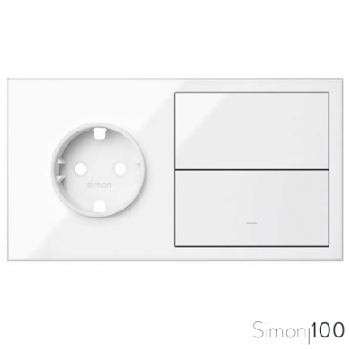 Kit front 2 elementos 1 base + 1 tecla + tapa ciega | Simon 100