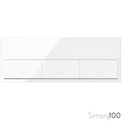 Kit front para 3 elementos con 3 teclas blanco | Simon 100