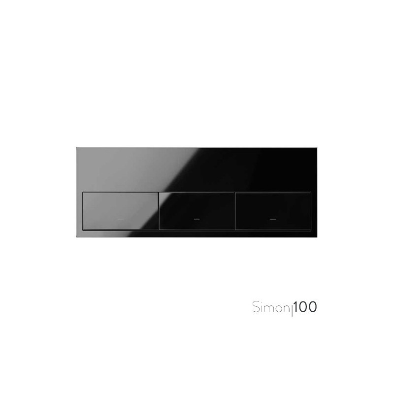 Kit front para 3 elementos con 3 teclas negro | Simon 100