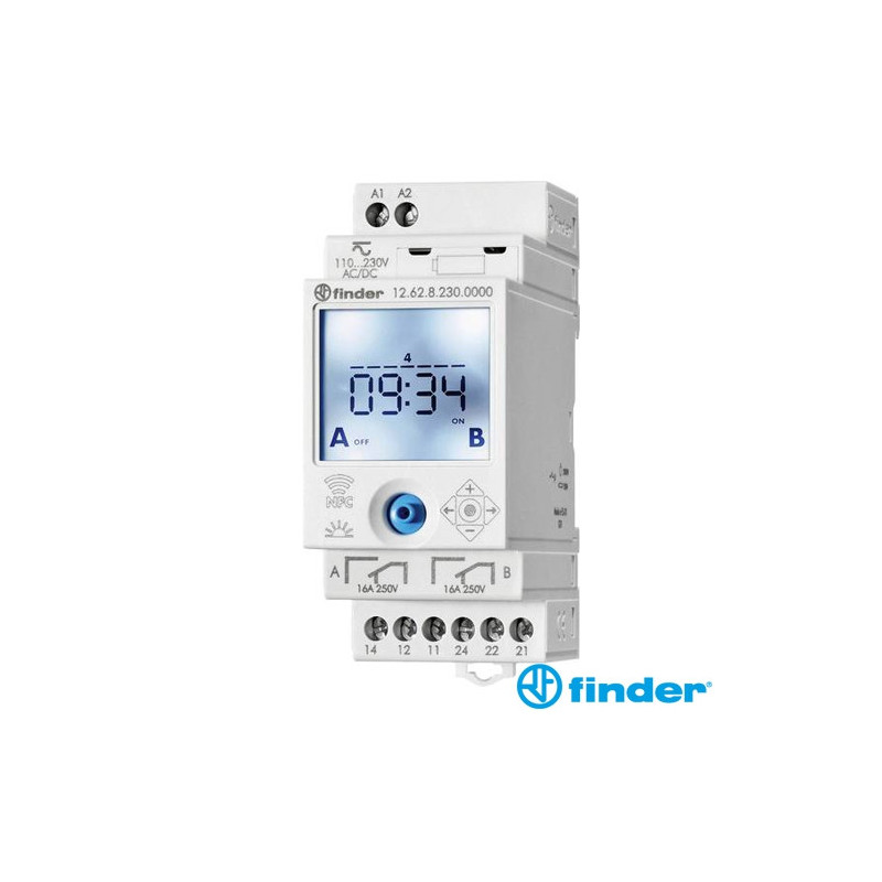 Interruptor Horario Digital Semanal Finder 12.62 