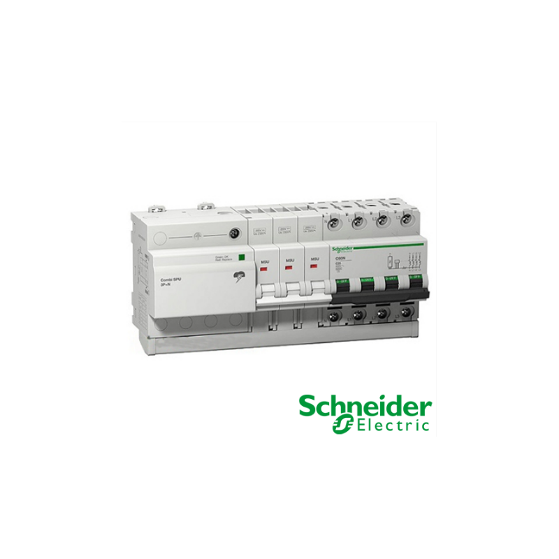 Protector Combinado Sobretensiones Permanentes y Transitorias SPU 3P+N 40A