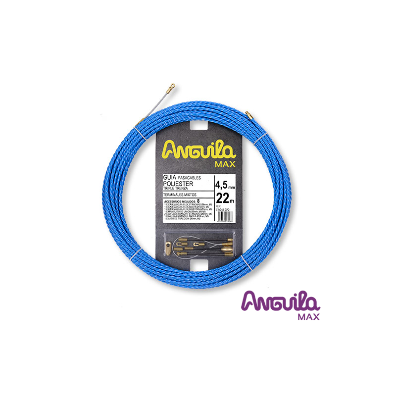 GUÍA PASACABLES POLIESTER TRIPLE TRENZADO 4.5MM ANGUILA