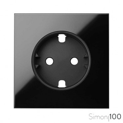 Tapa para la base de enchufe Schuko Negro Simon 100