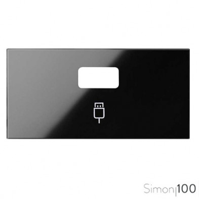 Tapa para 1 Conector USB Negro Simon 100
