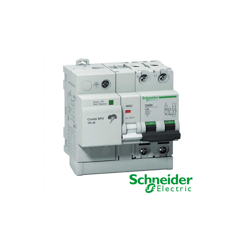 Disjoncteur Schneider Electric Combi SPU 1P+N 40A - Protection Thermique/Magnétique