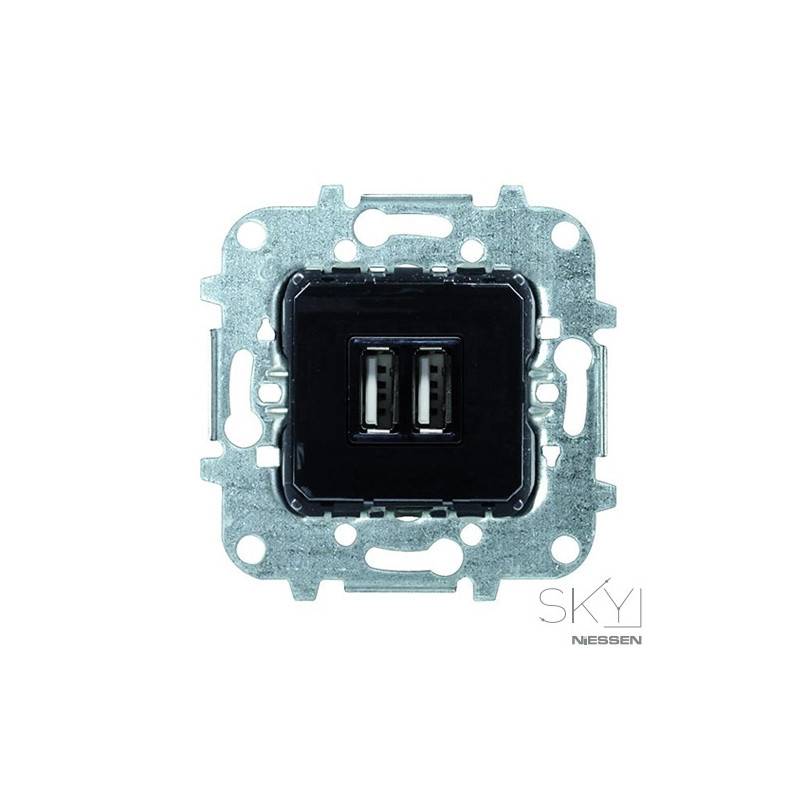 Toma Cargador USB Doble 1.5A 5V Niessen Sky 8185
