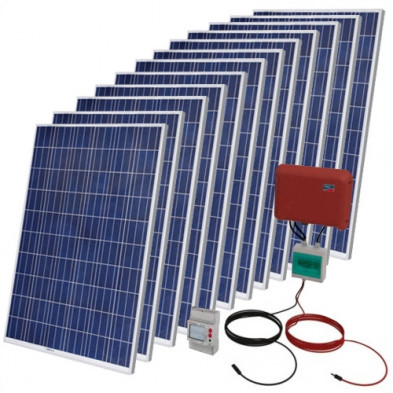Kit Solar Autoconsumo Fotovoltaico 3000 WP + Instalación + Legalización + Registro + Armario Protecciones