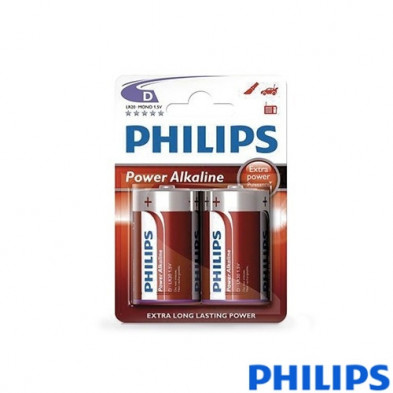 Pila Alkalina Philips LR20 (D) Blister 2