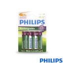 Pilas Recargables AA NiMH 2600mAh Philips pack 4 uds