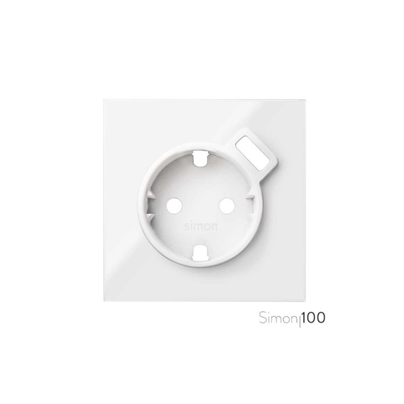 Tapa para la base de enchufe schuko con cargador USB blanco Simon 100