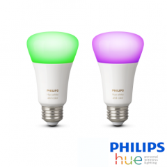 KIT 2 Bombilla LED E27 Philips HUE Blanca y Color