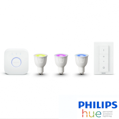 KIT de INICIO Philips HUE 3 Bombillas GU10