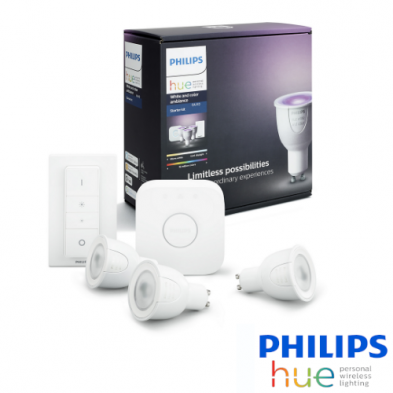KIT de INICIO Philips HUE 3 Bombillas GU10