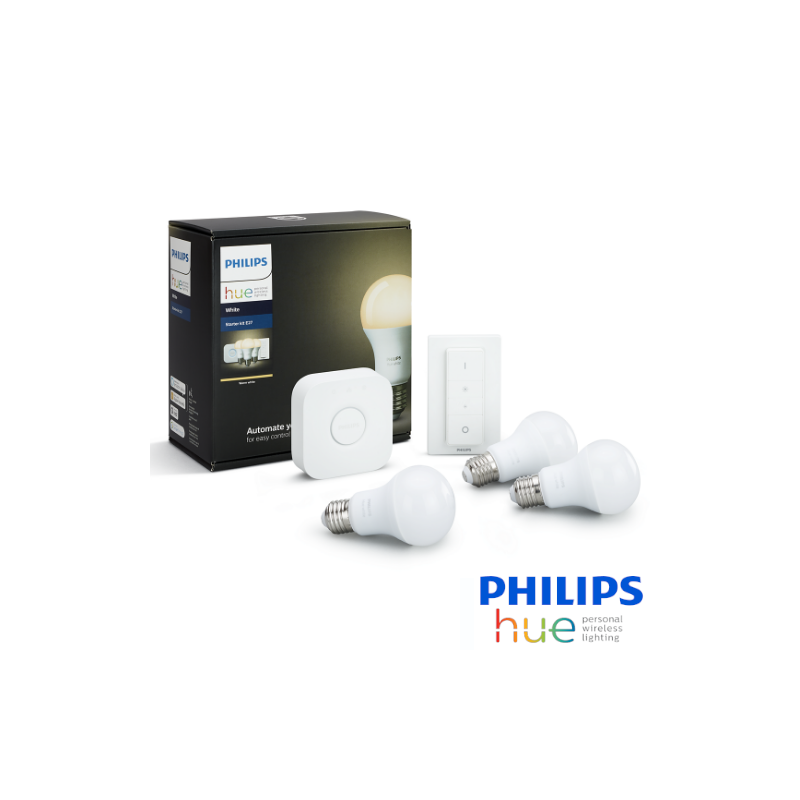 KIT de Inicio Philips HUE E27 Luz Blanca Cálida