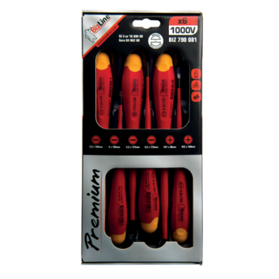 Kit de 6 destornilladores I-SLIM planos/PZ aislados 1000 V