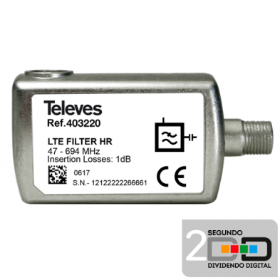 Filtro LTE 5G HR 47-694MHz (Canal 48)