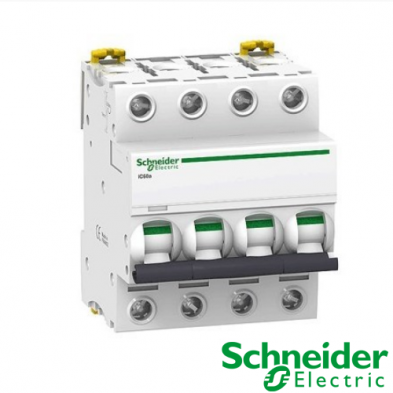 Interruptor automático magnetotérmico trifásico iC60N 4P 32A Curva C A9F79432 Interruptor automático magnetotérmico trifásico iC60N 4P 32A Curva C A9F79432