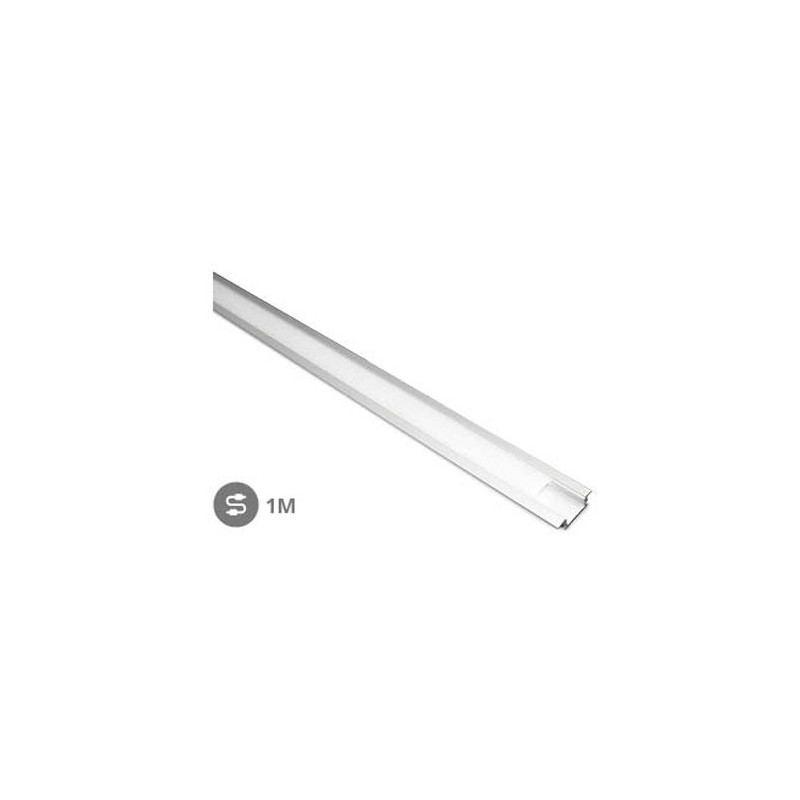 Perfil aluminio empotrar translucido 1M tiras LED