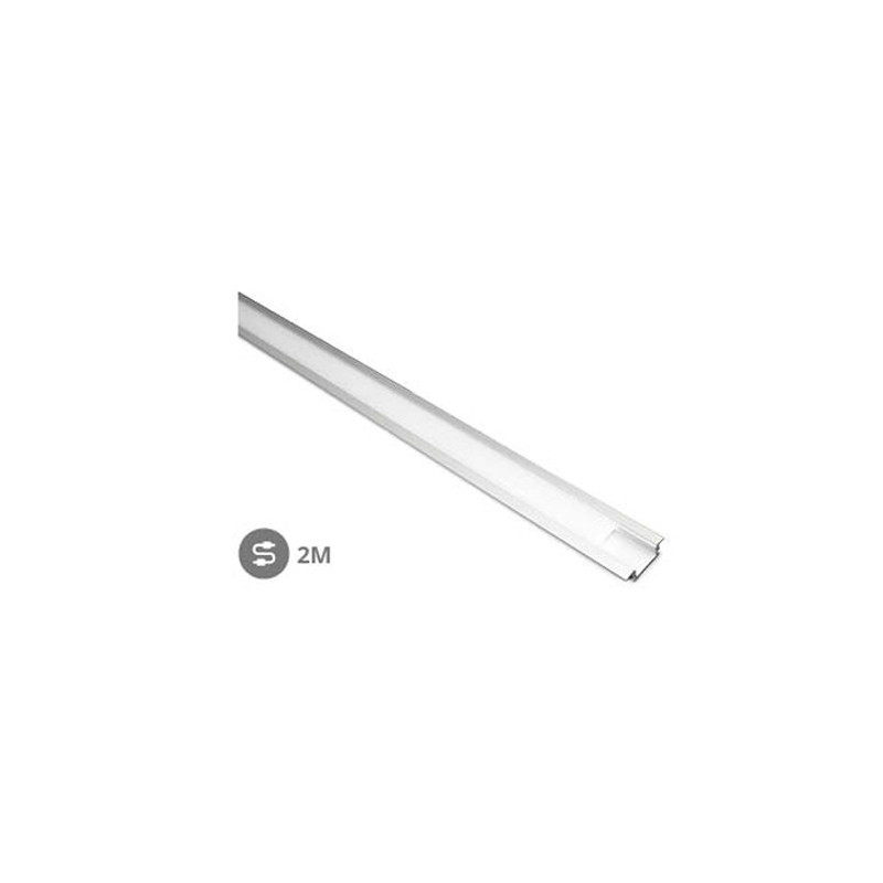 Perfil aluminio empotrar translucido 2M Tiras LED