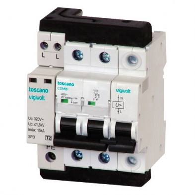 Protector Sobretensiones Transitorias y Permanentes 2P25T15B Bifásico Precableado