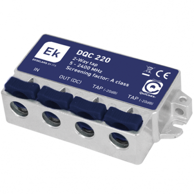 Derivador blindado de 2 salidas 20dB EKSELANS QuiCoax