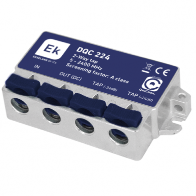 Derivador blindado de 2 salidas 24dB EKSELANS QuiCoax