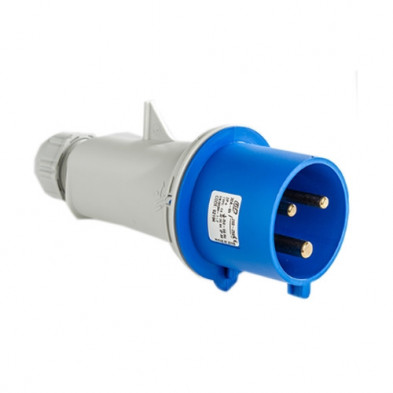 Base CETAC AEREA MACHO 32A 200/250V 2P+T IP44 IDE 