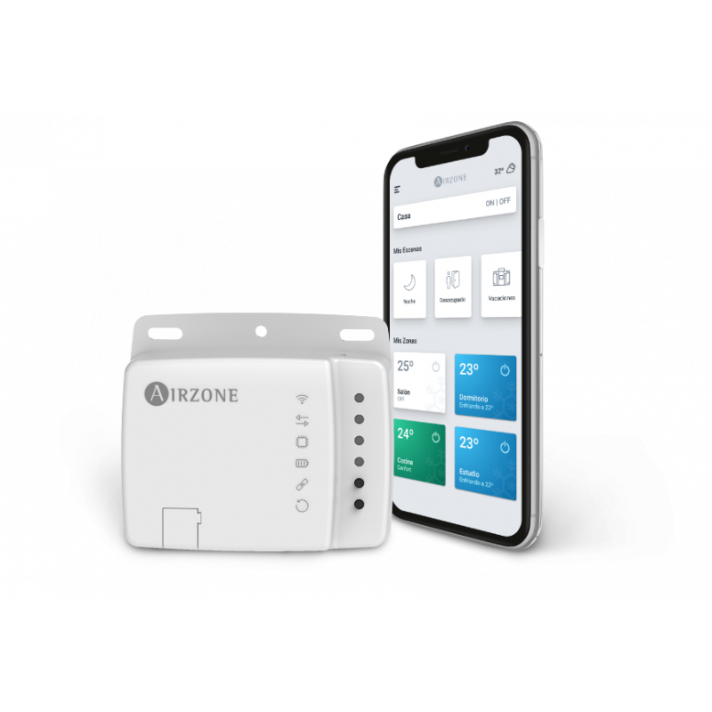 Control de termostato WiFi Aidoo de Airzone para aires acondicionados Daikin, Mitshubishi, LG, Samsung...