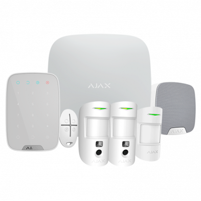 Kit alarma inalámbrica Grado 2 AJAX con 2 cámaras 2G y detector IR