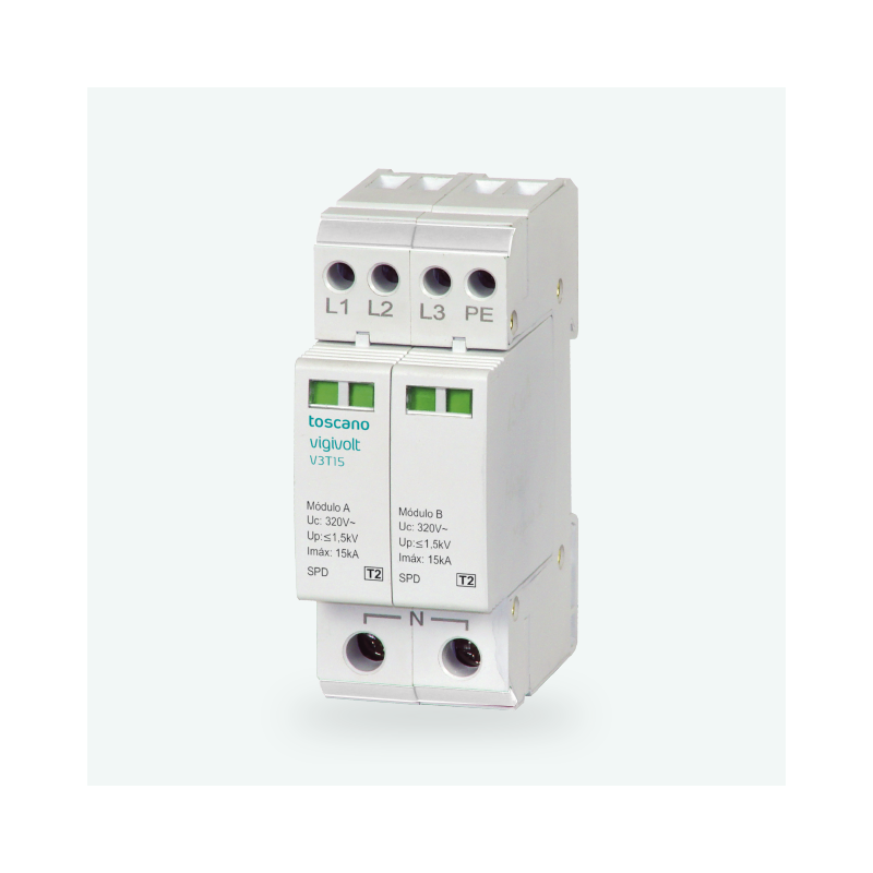 Módulo Sobretensiones Transitorias Toscano V3T-15 4P Trifásico