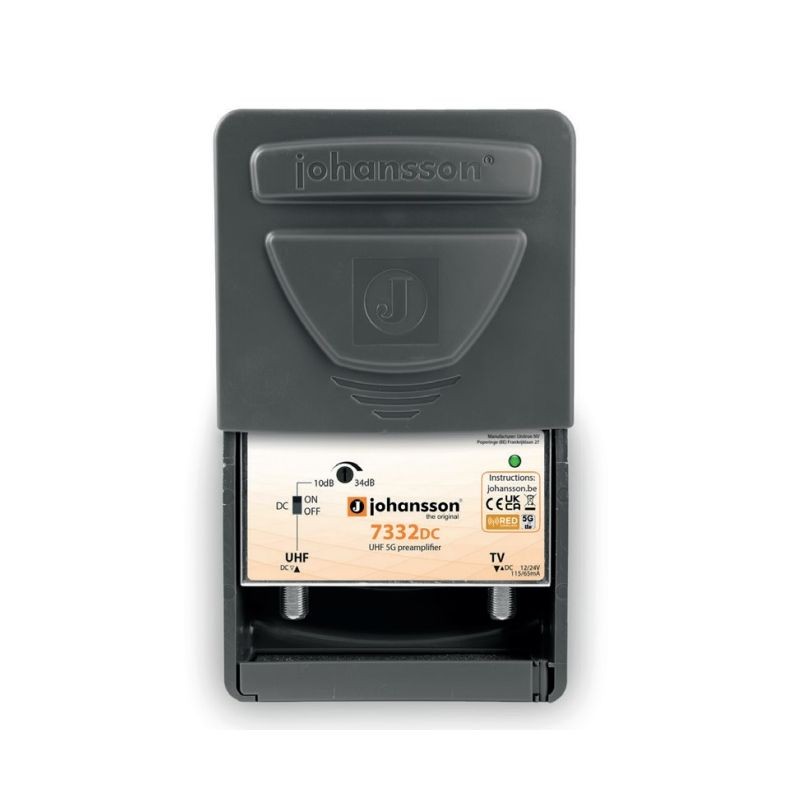 Preamplificador UHF 7332DC (LTE/5G) de Alto rendimiento Johansson