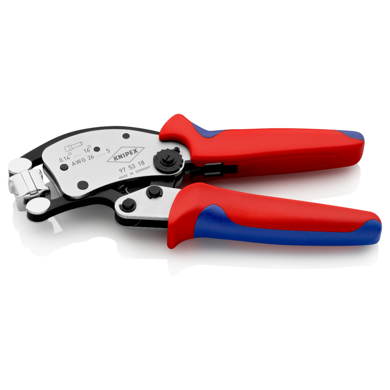 Alicate autoajustable Twistor16 para crimpar punteras huecas con cabezal giratorio Knipex Alicate autoajustable Twistor16 para crimpar punteras huecas con cabezal giratorio Knipex