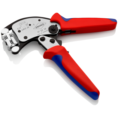 Alicate autoajustable Twistor16 para crimpar punteras huecas con cabezal giratorio Knipex