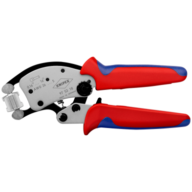 Alicate autoajustable Twistor16 para crimpar punteras huecas con cabezal giratorio Knipex