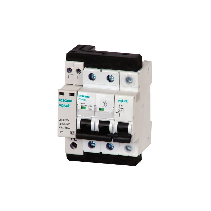 Protector Sobretensiones Transitorias y Permanentes 2P40T15B Bifásico Precableado