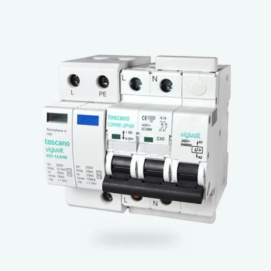 Protector sobretensiones transitorias y perm monof COMBI-2PT12,5/50