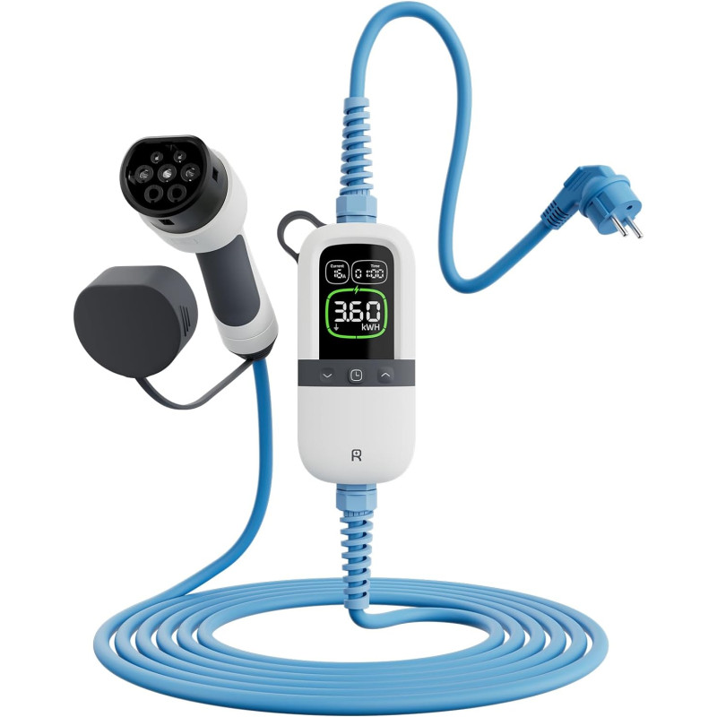 Cargador Portátil de Vehículos Eléctricos PC200 Rheidon Tech 3,6kW 6m T2 Cargador Portátil de Vehículos Eléctricos PC200 Rheidon Tech 3,6kW 6m T2