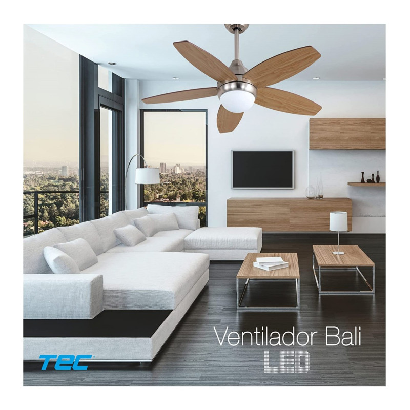 Ventilador De Techo Bali - 107 Cm, 3 Velocidades (Color Marrón)