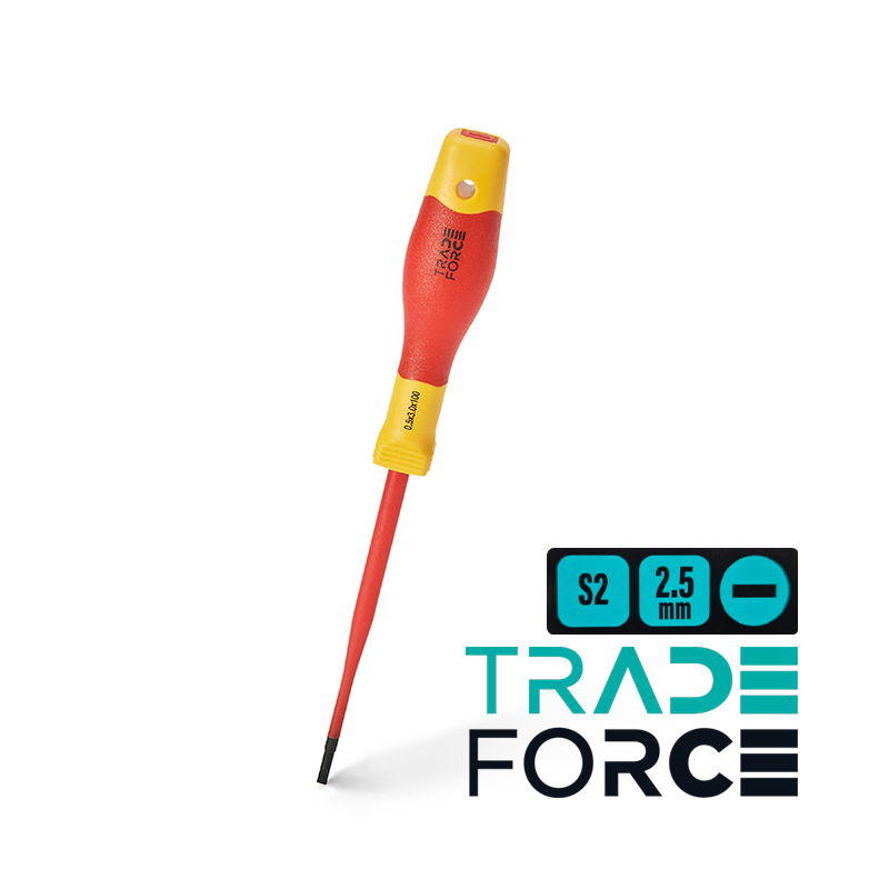 Destornillador TRADE FORCE S2 plano 2.5 x 75 mm Aislado 1000 V