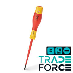 Destornillador TRADE FORCE S2 plano 3 x 100 mm Aislado 1000 V