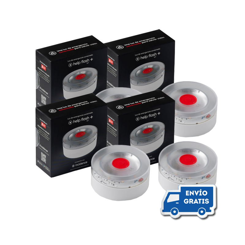 4 Balizas de Emergencia Homologada DGT Help Flash IoT+ Conectada