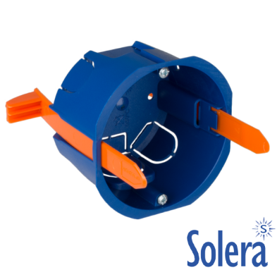 Caja de mecanismos de empotrar en tabique hueco. Para 1 elemento. Sistema de fijación mediante bridas.