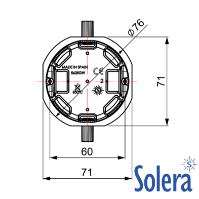 Caja de mecanismos de empotrar en tabique hueco. Para 1 elemento. Sistema de fijación mediante bridas.