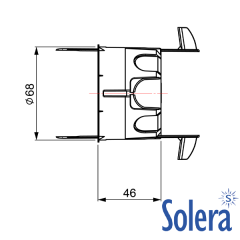 Caja de mecanismos de empotrar en tabique hueco. Para 1 elemento. Sistema de fijación mediante bridas.