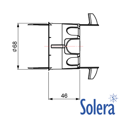 Caja de mecanismos de empotrar en tabique hueco. Para 1 elemento. Sistema de fijación mediante bridas.