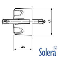 Caja de mecanismos de empotrar en tabique hueco. Para 2 elemento. Sistema de fijación mediante bridas.