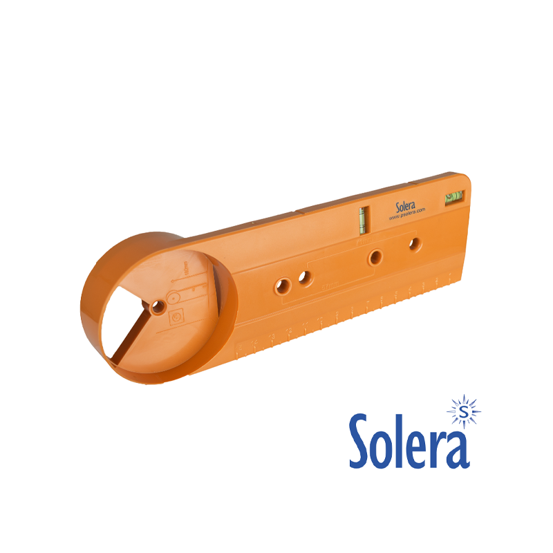 Plantilla para marcar los agujeros de las cajas de mecanismos blue en el tabique hueco